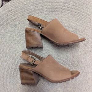 Sorel Tan Block Heel Sandals